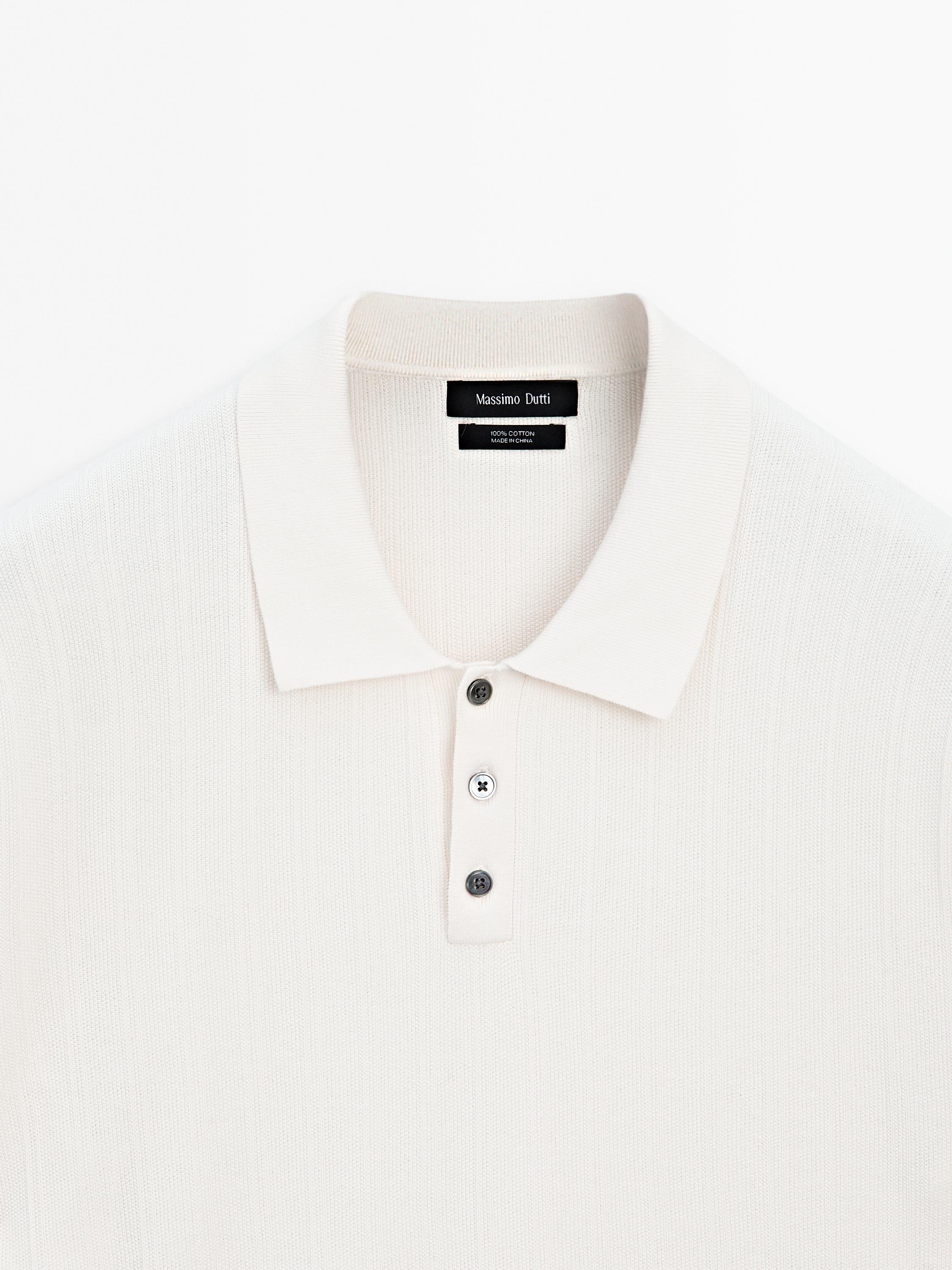 100% cotton textured knit polo shirt - Beige | ZARA United 100% cotton textured knit polo shirt - Beige | ZARA United