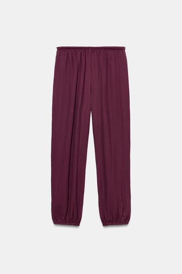 SAROUEL TROUSERS WITH ELASTIC WAIST - Aubergine by Zara - Image 6