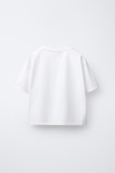 T-SHIRT À INSCRIPTION IMPRIMÉE - Blanc de Zara - Image 1