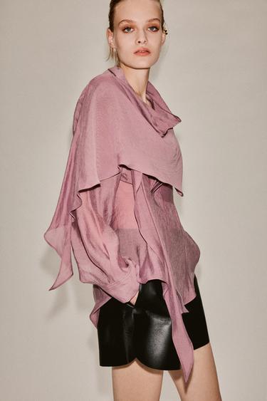 CAMISA PAÑUELO ZW COLLECTION - Lila de Zara