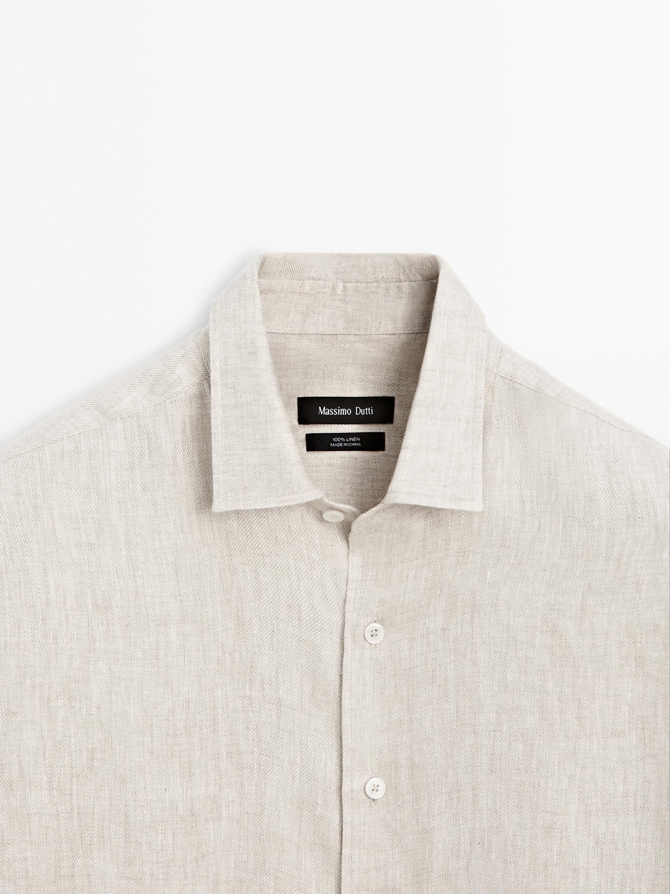 Faded linen regular fit shirt