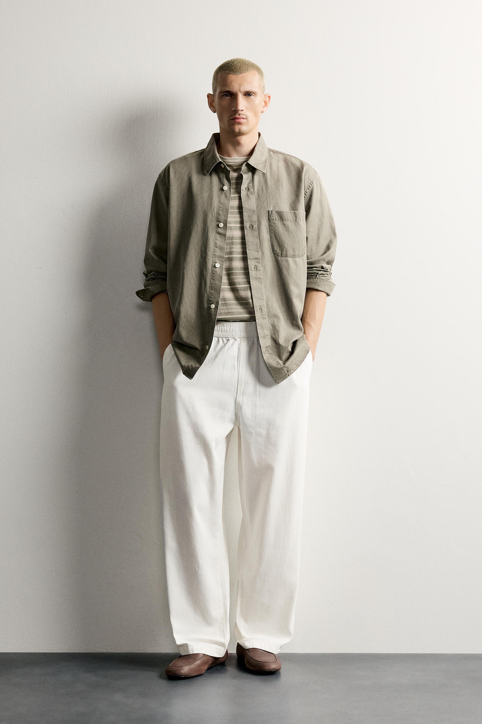 PANTALON COUPE DÉCONTRACTÉE À CHEVRONS