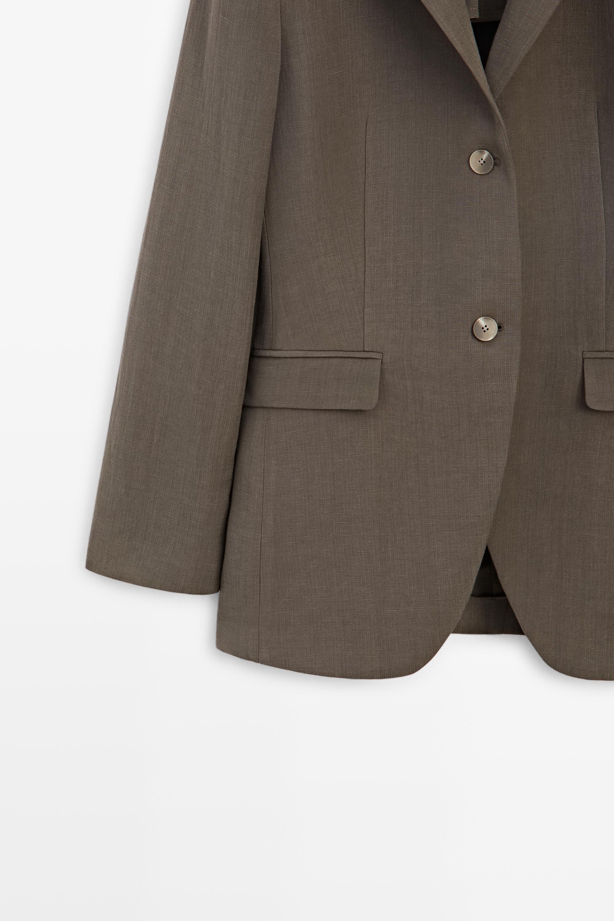 Tailored linen-blend blazer - STUDIO