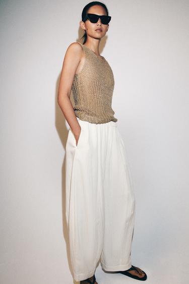 БРЮКИ BARREL — ZW COLLECTION — ЖЕЛТОВАТО-БЕЛЫЙ от Zara