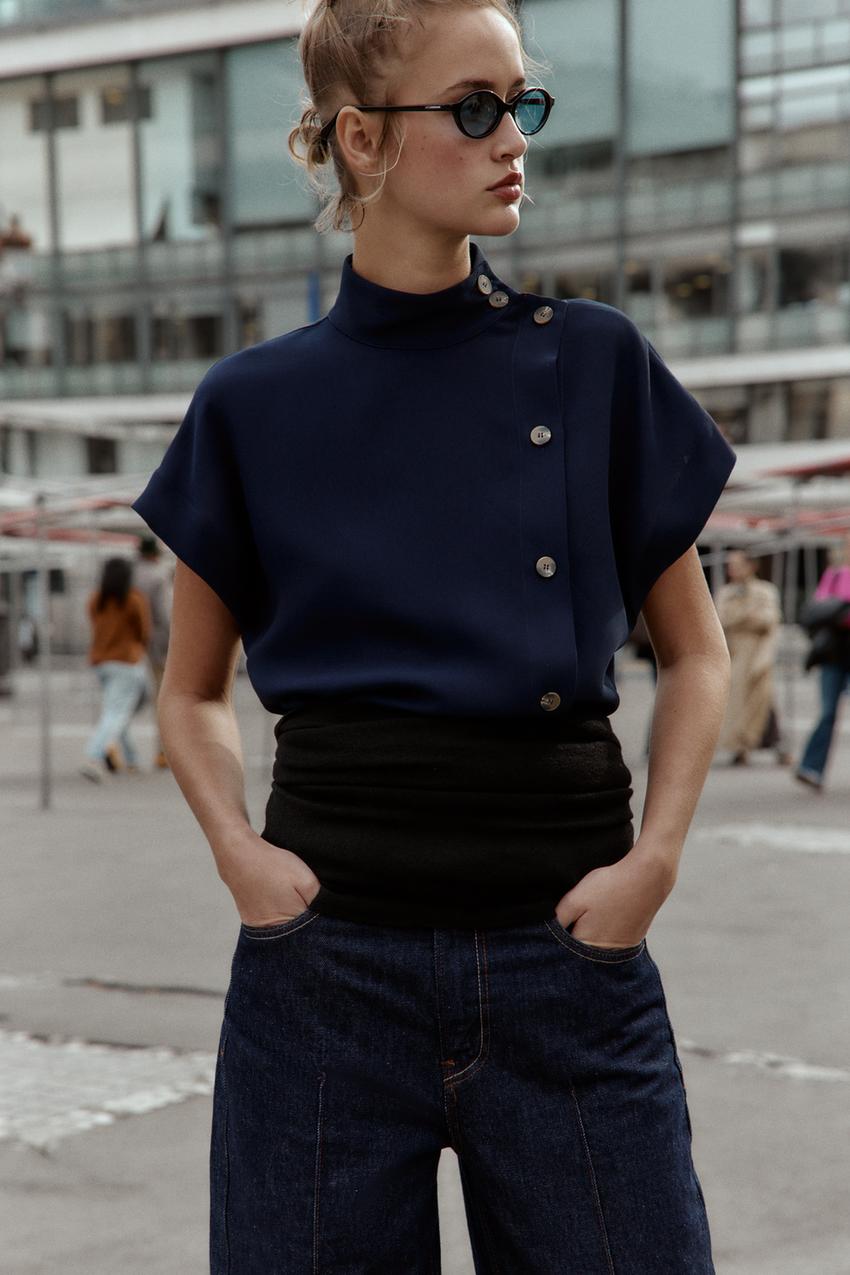 CONTRAST BUTTON SHIRT