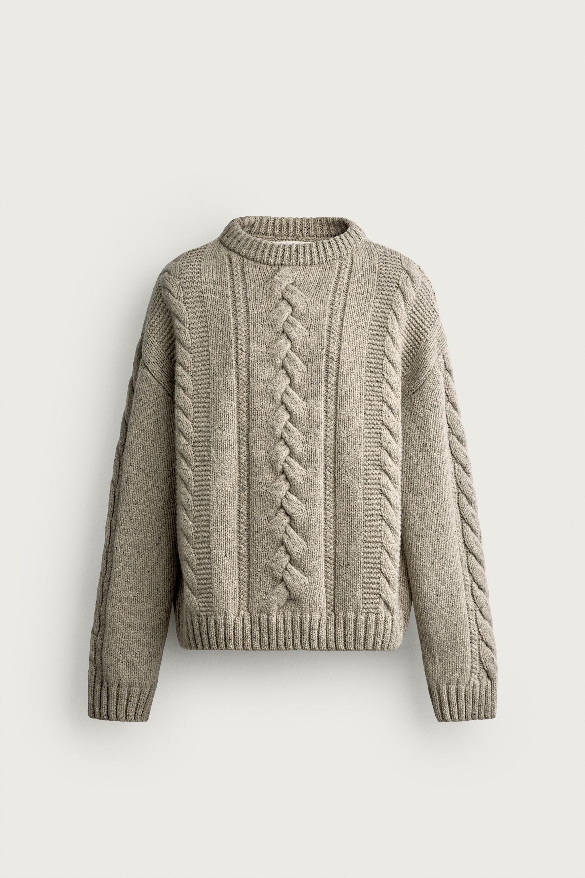 100% WOOL CABLE-KNIT BOTONATO JUMPER