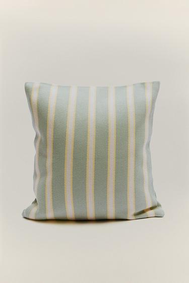 STRIPED CUSHION COVER - Blue / Green by Zara