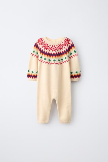 JACQUARD WOOL BLEND LONG JUMPSUIT - Ecru by Zara