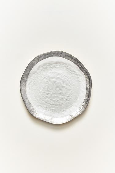 PIATTO PANE VETRO BORDO - Argento di Zara
