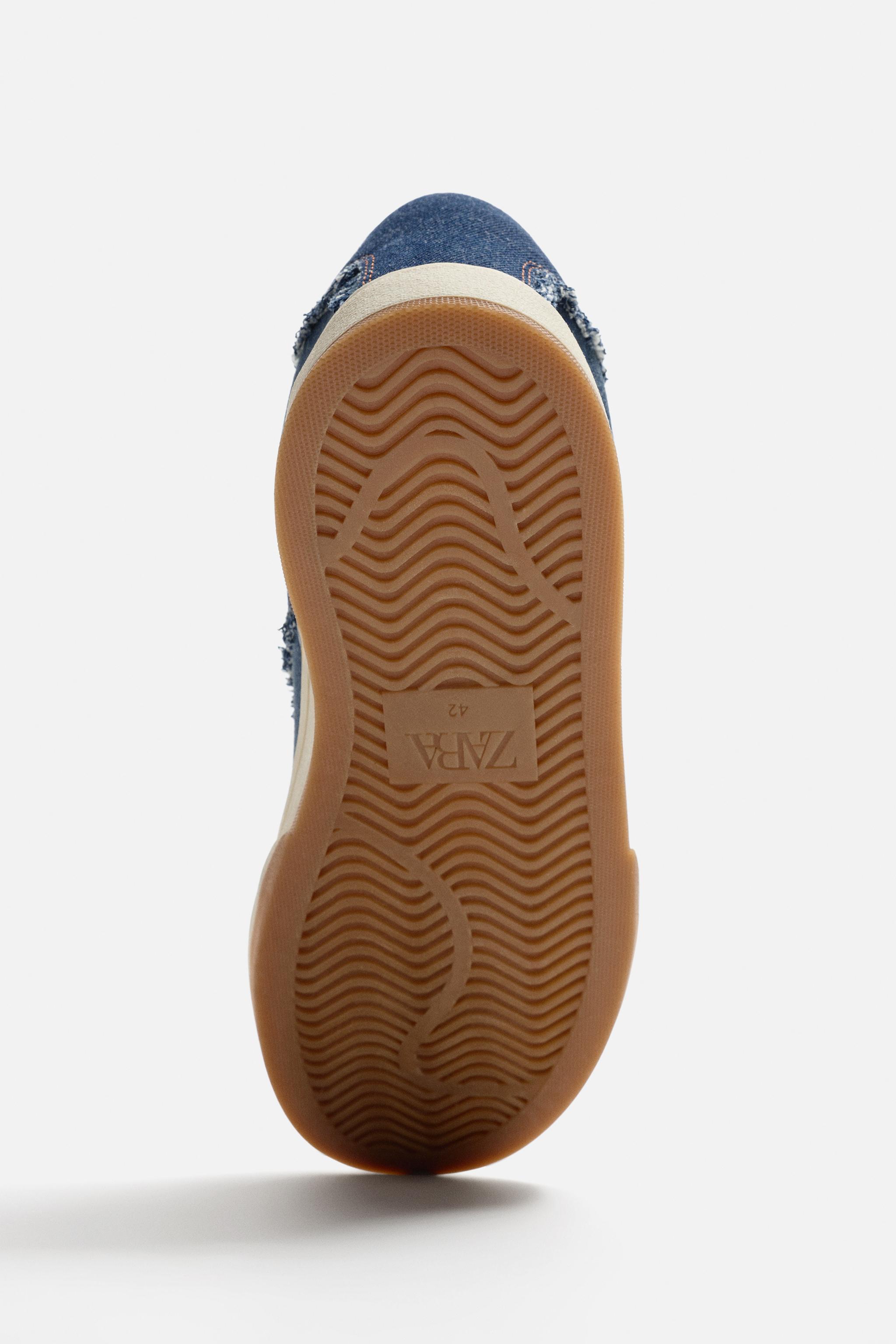 DENIM SKATE SNEAKERS - Blue | ZARA United States