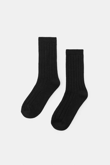 CHAUSSETTES BASIQUES CANNELÉES - Noir de Zara