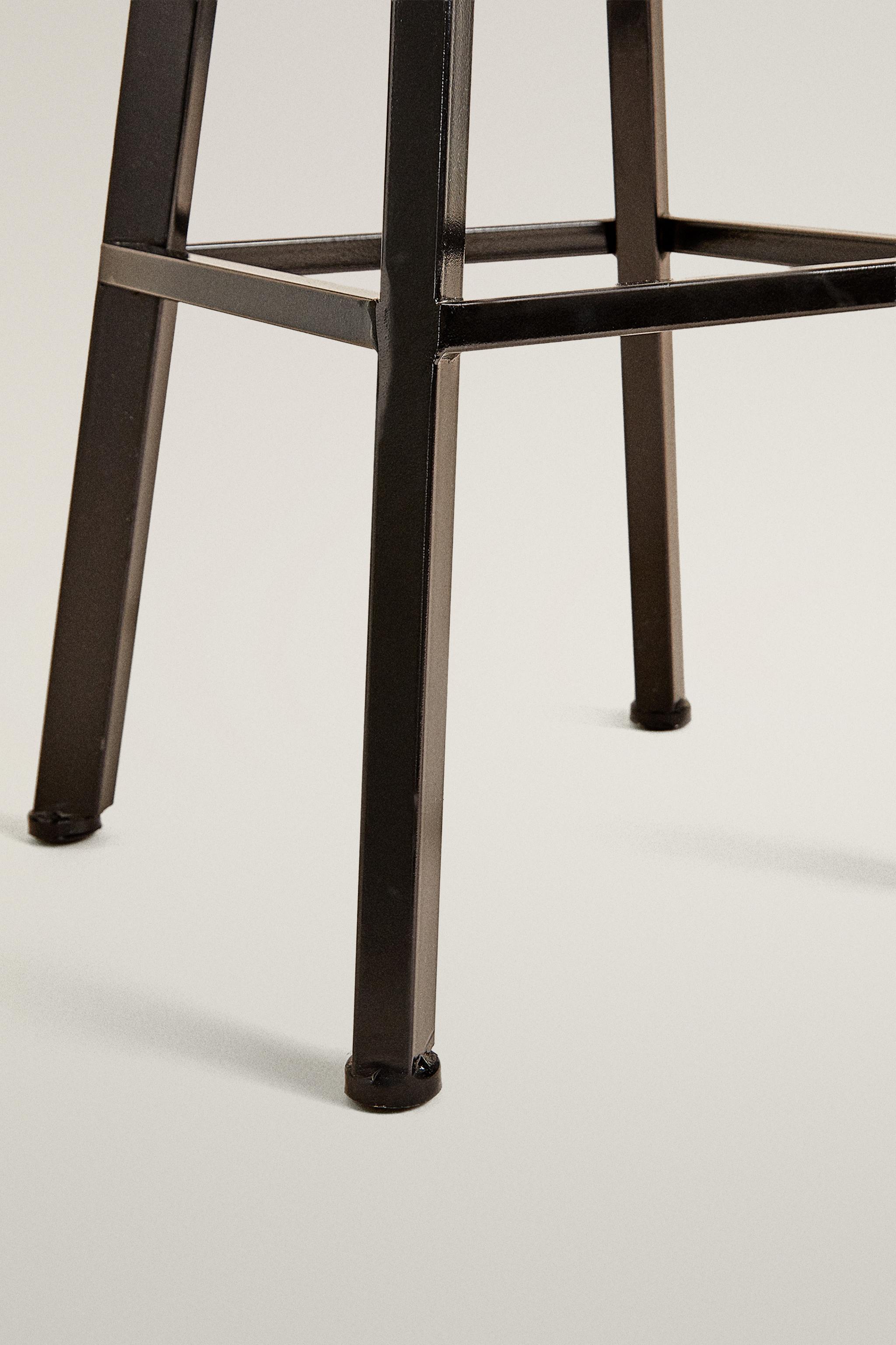 SWIVEL WOOD AND METAL BAR STOOL