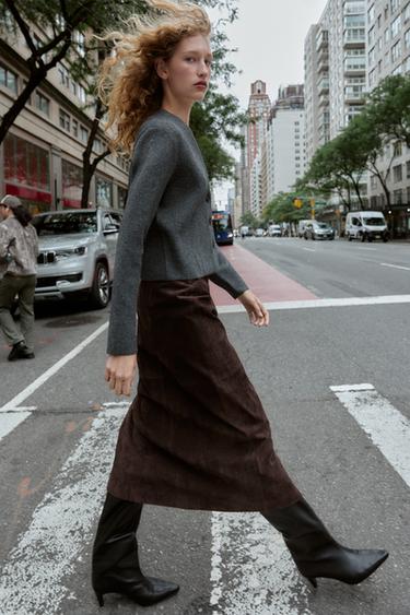 GILET EN MAILLE COL EN V - Gris anthracite de Zara - Image 3