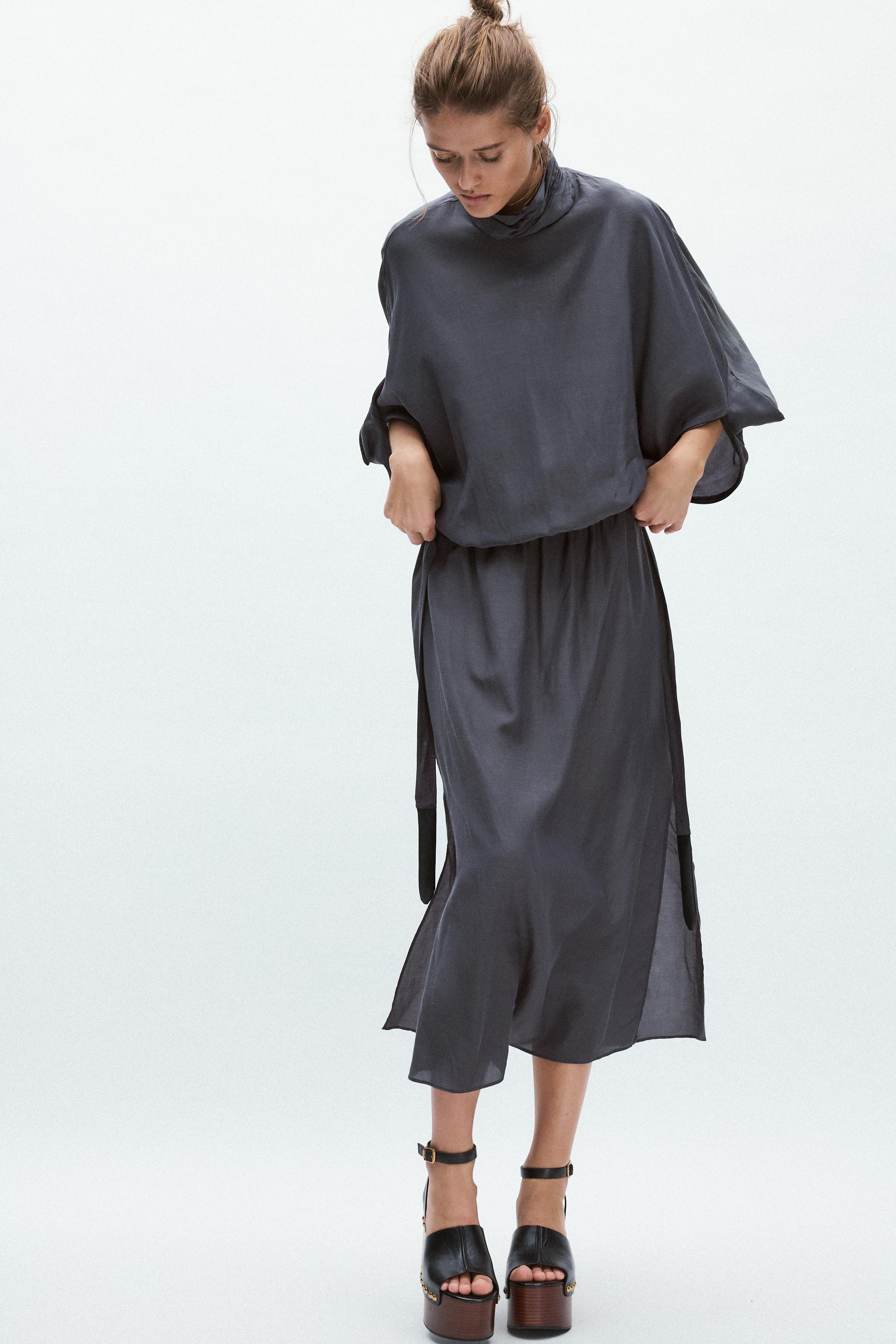 ZARA ZW COLLECTION スケーターワンピース グレー｜Yahoo!フリマ