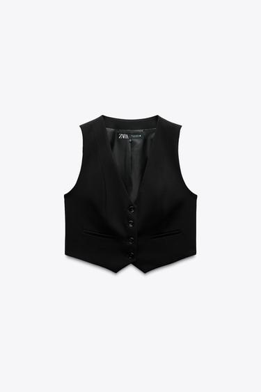 COLETE ESTILO ALFAIATE - Preto da Zara