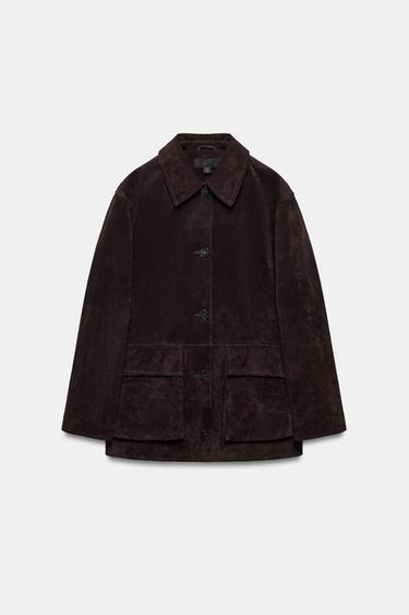 ΔΕΡΜΑΤΙΝΟ ΜΠΟΥΦΑΝ ΚΑΣΤΟΡΙ 100% - Καφέ του Zara