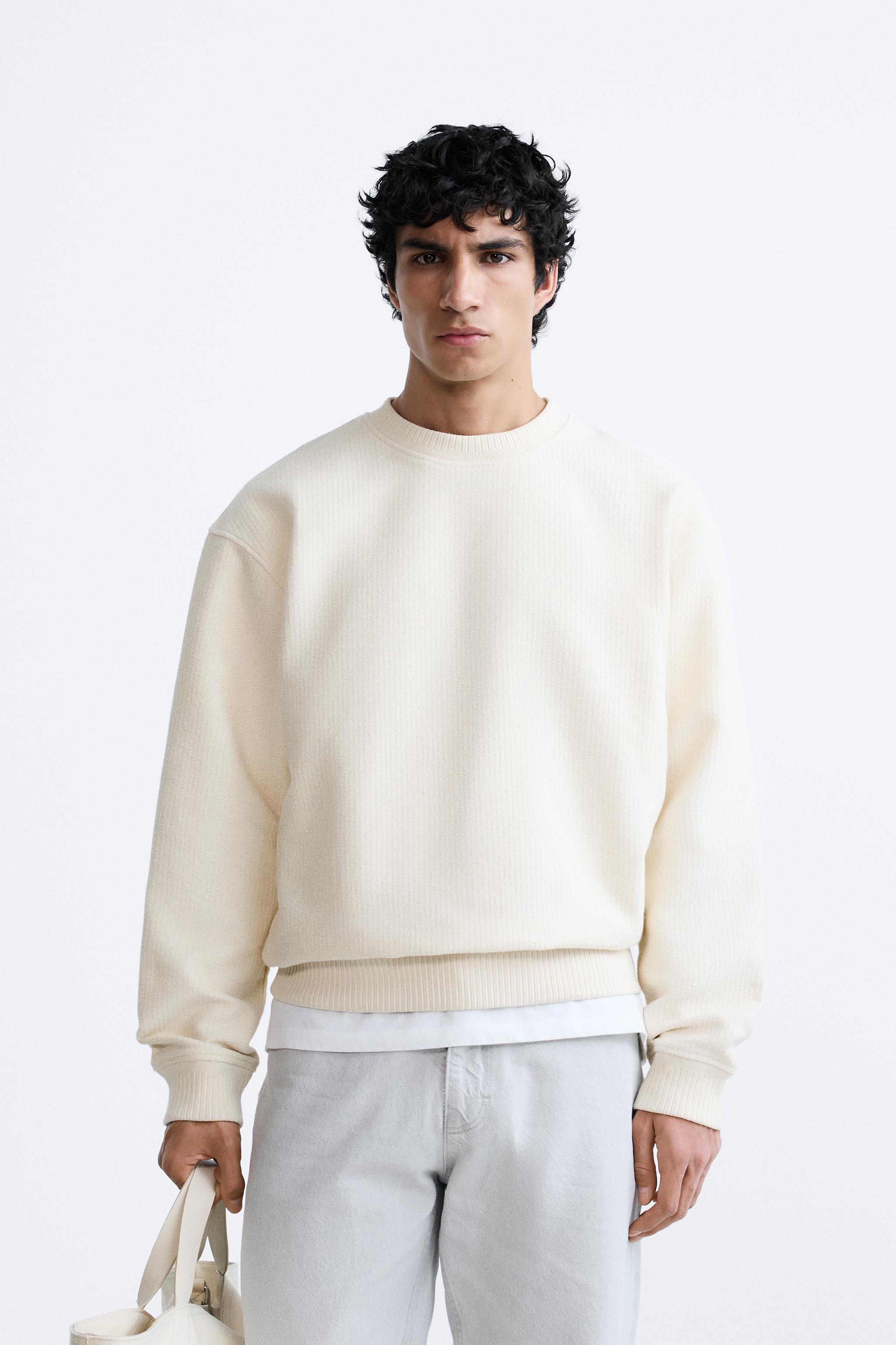 TEXTURED SWEATSHIRT White ZARA India