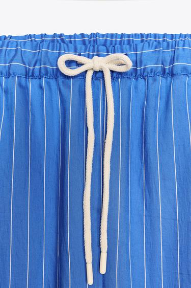 ZW COLLECTION STRIPED PYJAMA TROUSERS - Blue/White by Zara - Image 5
