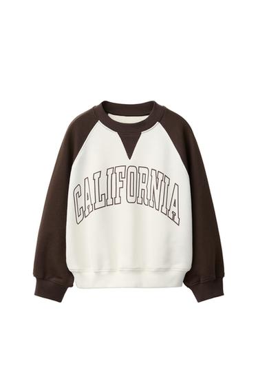 SUDADERA MANGA RANGLÁN TEXTO - Crudo de Zara