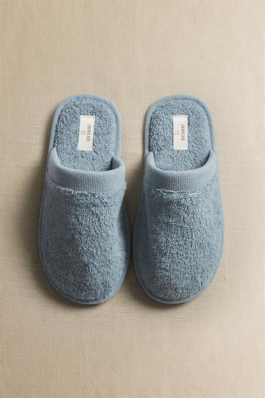 CHILDREN'S TERRY BATHROOM MULE SLIPPERS - Bluish by Zara