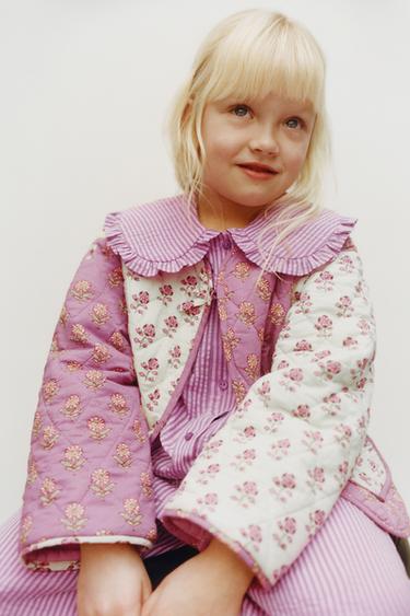 PATCHWORK PUFFER JACKET - Dark pink by Zara