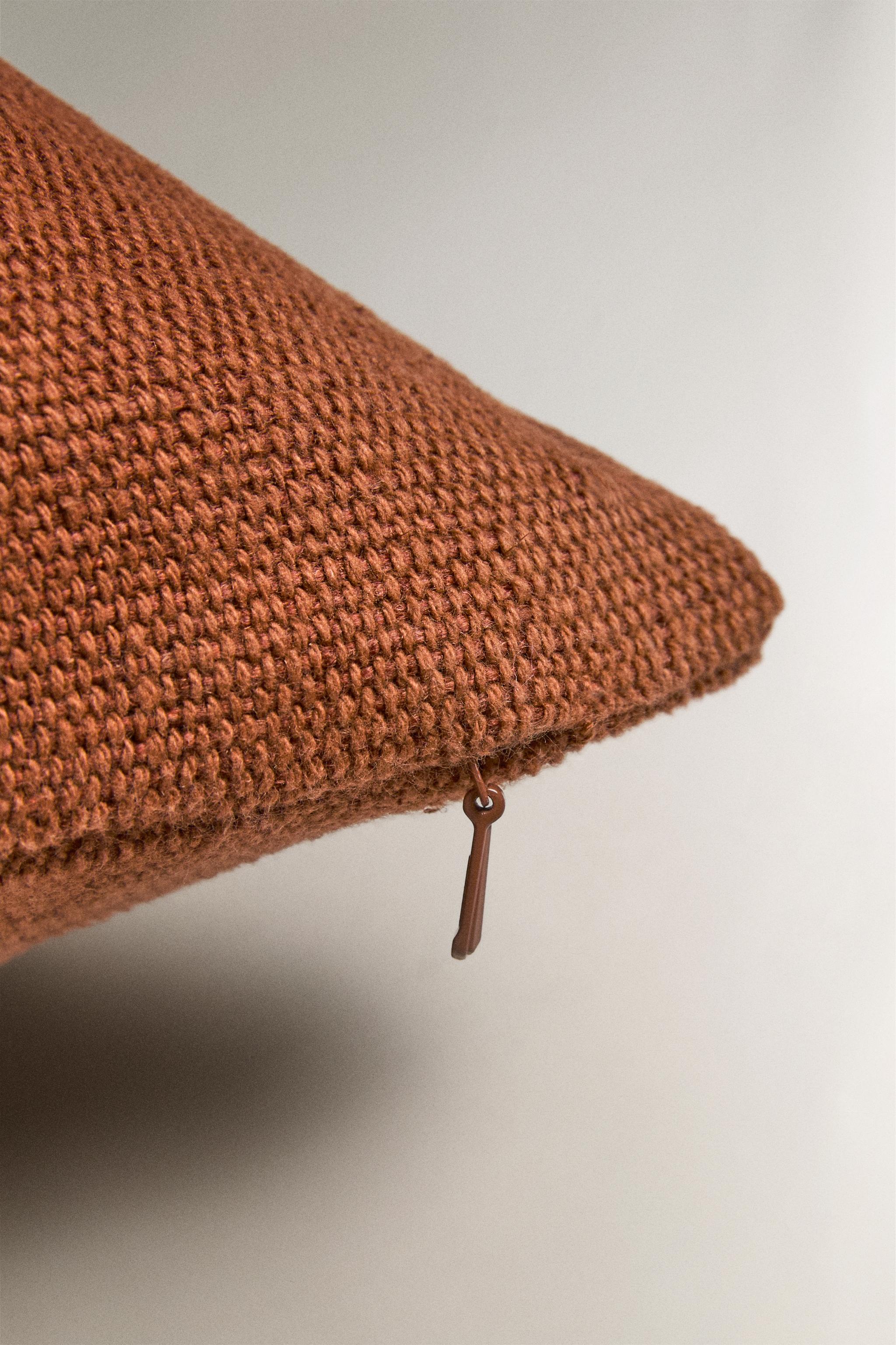 JUTE AND COTTON THROW PILLOW COVER