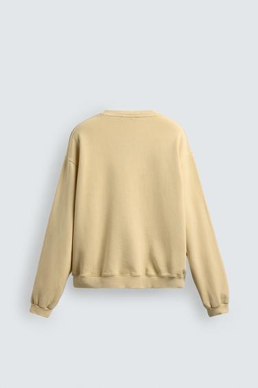 WASHED PRINTED SLOGAN SWEATSHIRT - Yellow by Zara - Image 7