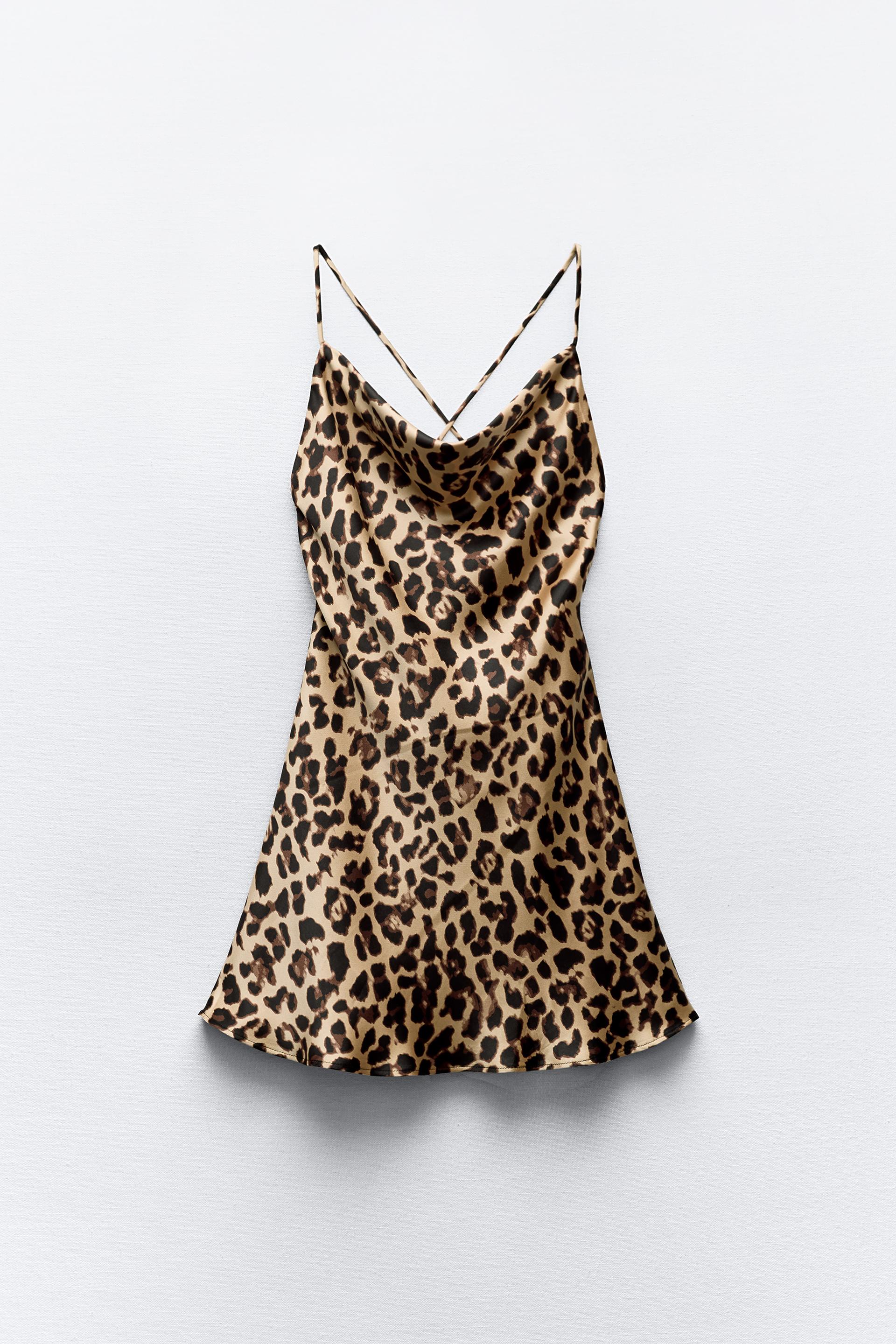 SATIN ANIMAL PRINT DRESS