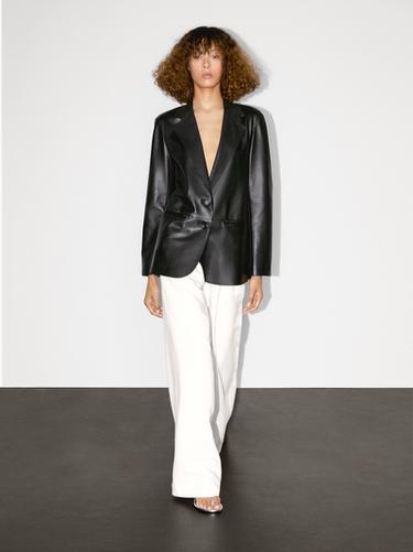 Americana fluida piel ante - Negro de Zara