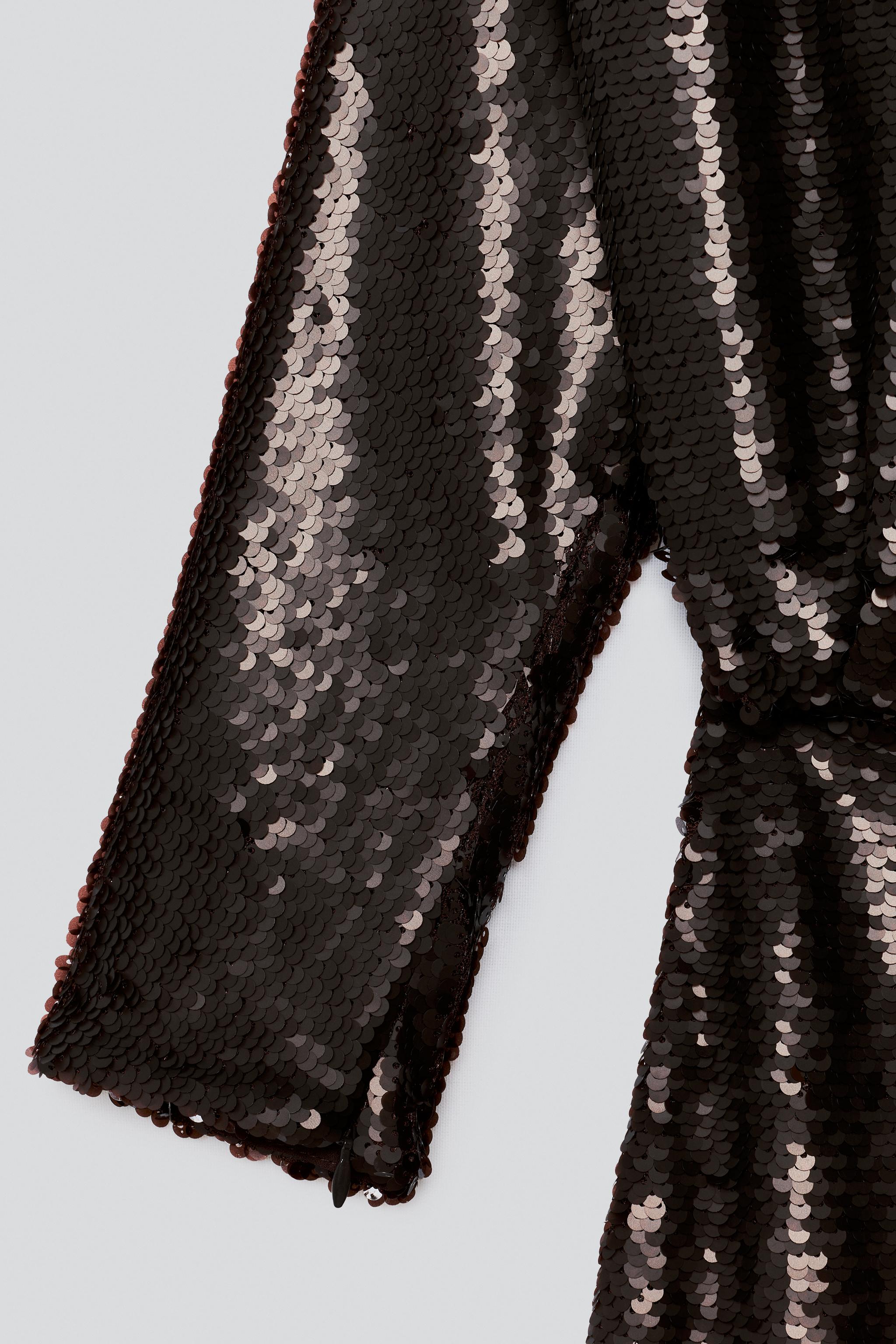 DRAPED SEQUIN MIDI DRESS thumbnail 9