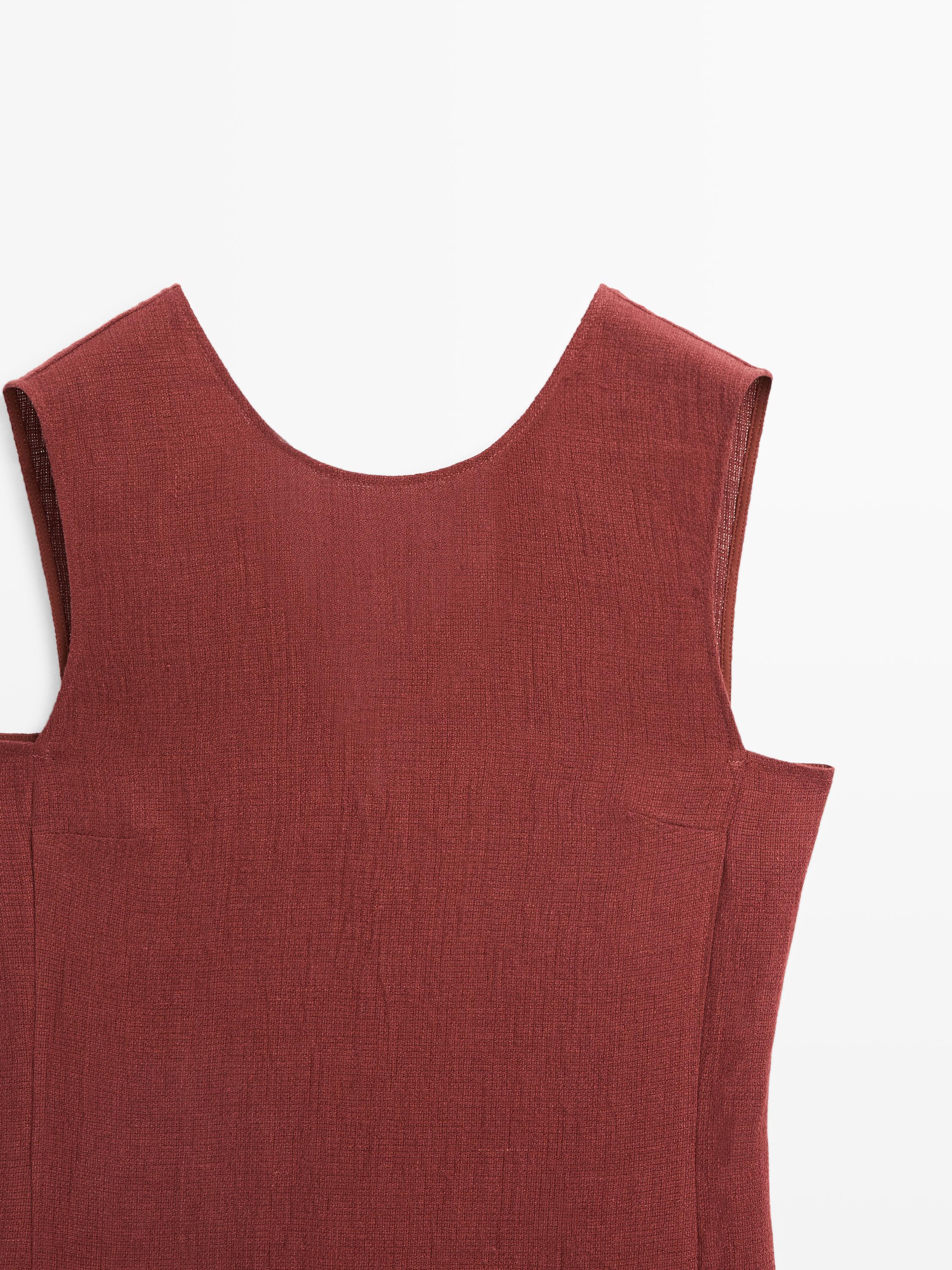 100% linen short dress