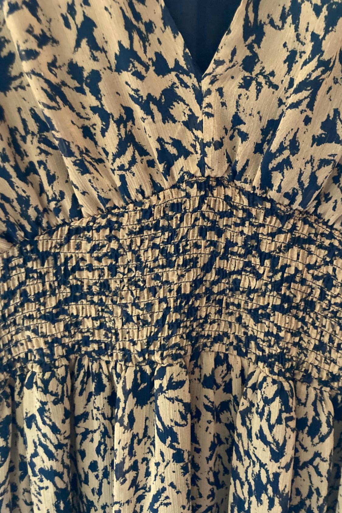 PRINTED DRESS WITH ELASTIC WAIST - Image 3