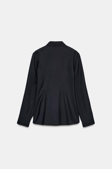 100% WOOL SHIRT ZW COLLECTION - Dark navy by Zara - Image 5