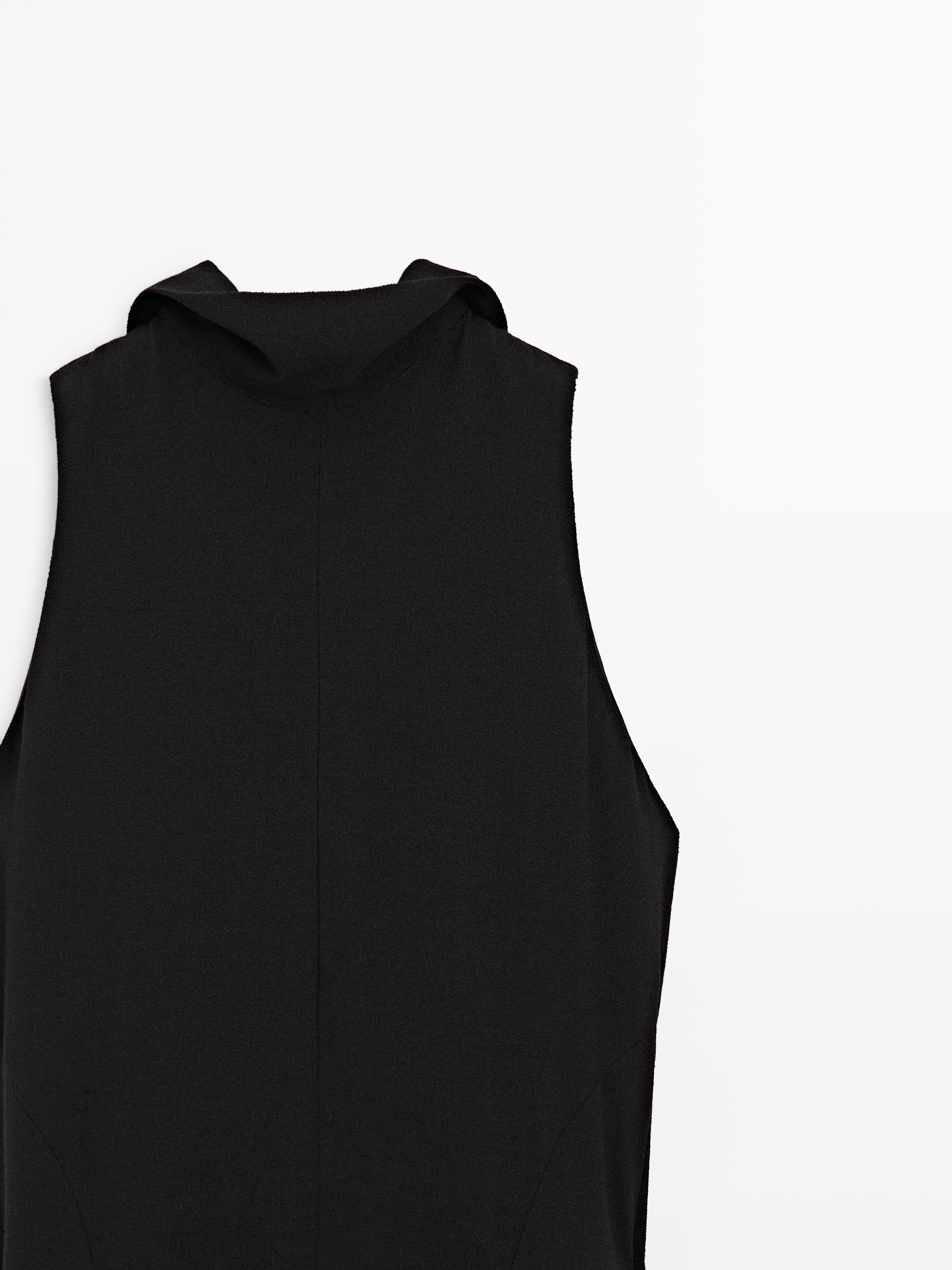 Halter neck midi dress with tie detail