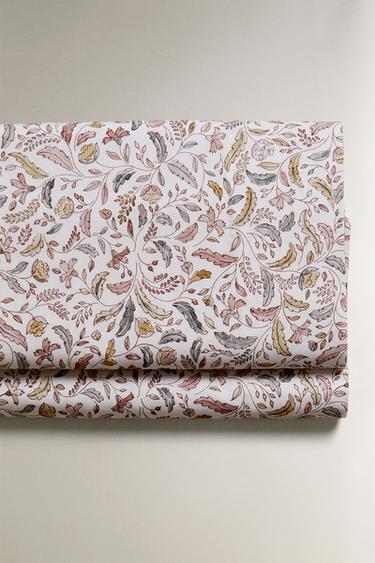 Zara FLORAL PRINT FLAT SHEET - Oyster-white - Image 0
