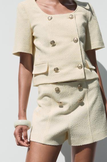TEXTURED SHORT SLEEVE BLAZER - Printed by Zara - Image 2