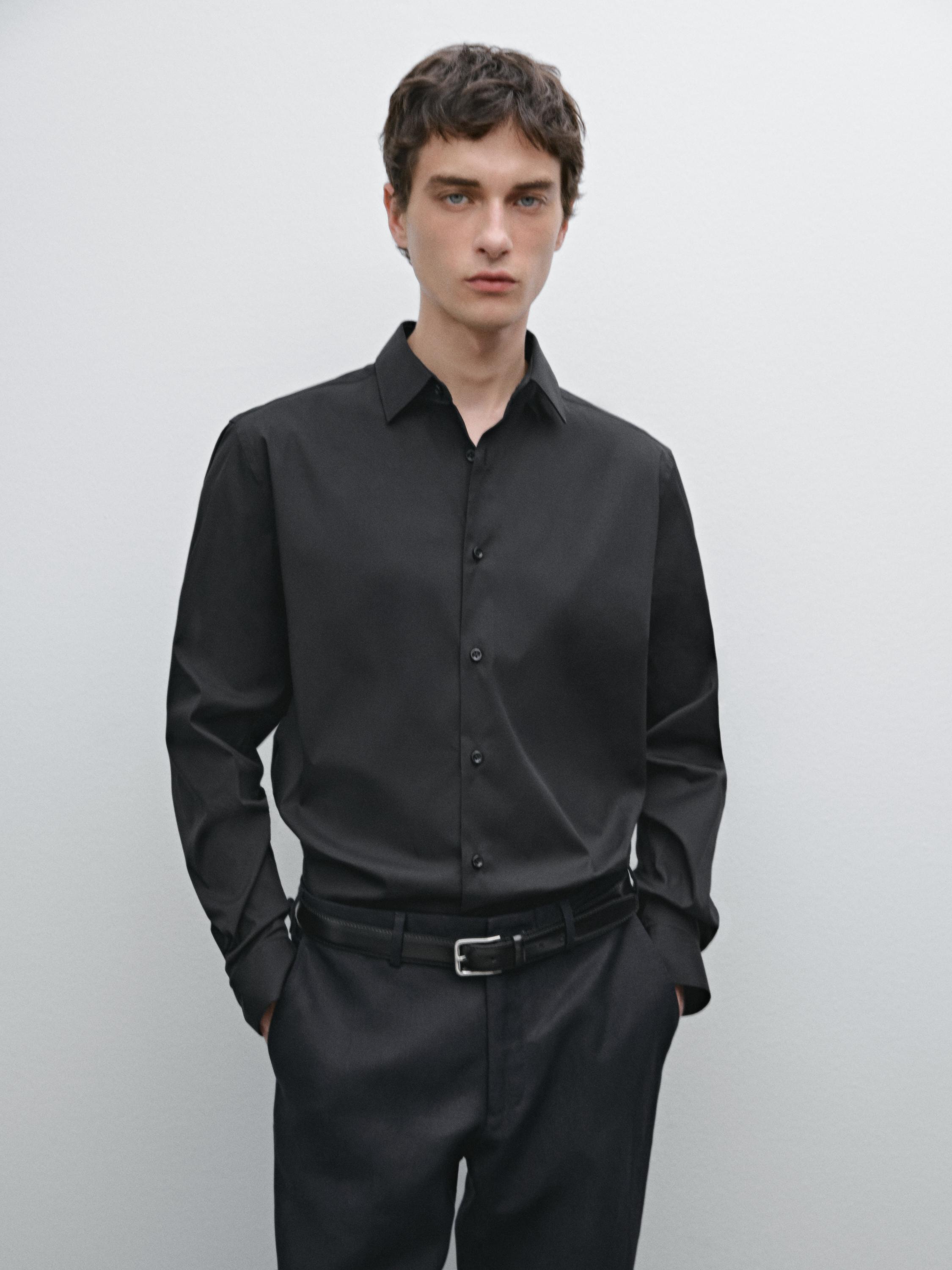Chemise slim élastiquée
