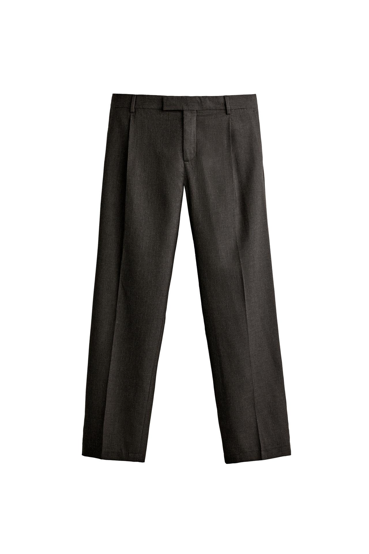 HOUNDSTOOTH WOOL BLEND SUIT TROUSERS