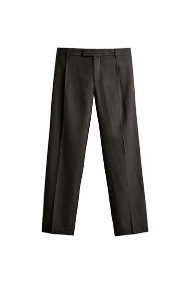 HOUNDSTOOTH WOOL BLEND SUIT TROUSERS - Black / Brown by Zara