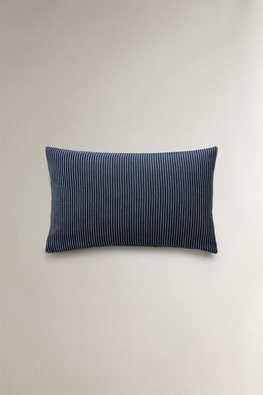 THIN STRIPE CUSHION COVER - Blue by Zara - Image 0
