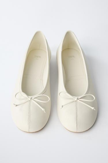 BALLERINES EN CUIR - Blanc de Zara - Image 3