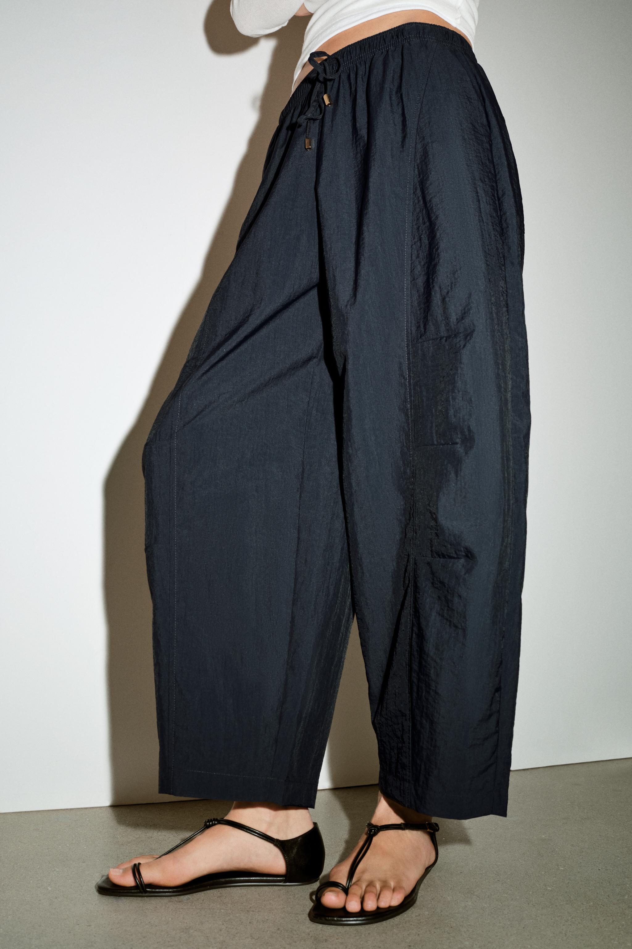 PANTALON BARREL À TAILLE ÉLASTIQUE