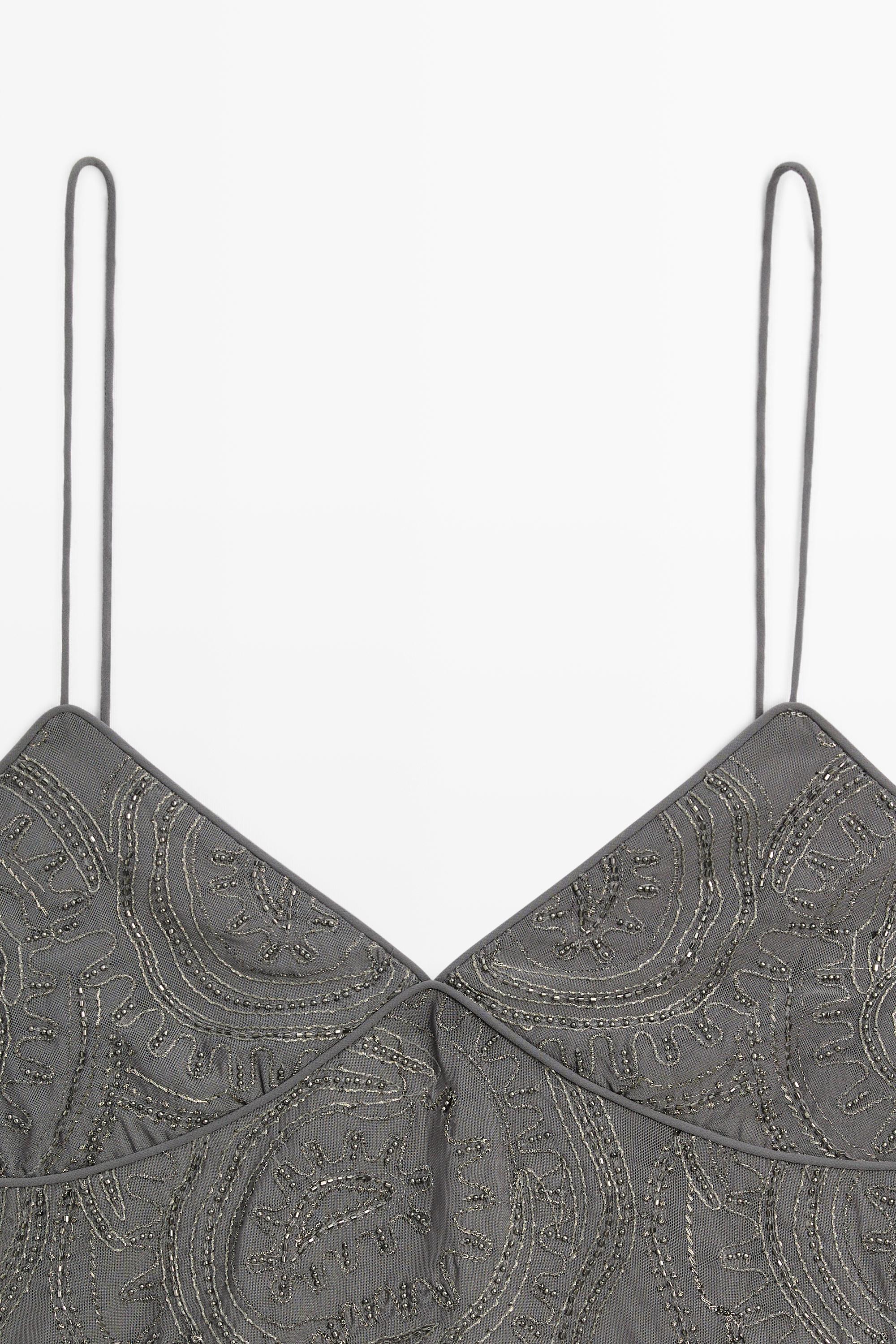 Strappy top with embroidered detail