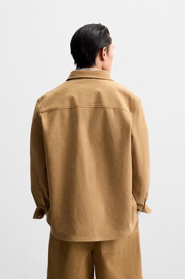 FAUX SUEDE SHIRT - Brown by Zara - Image 2