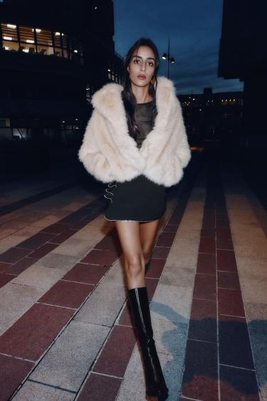 SHIMMER DRAPED SKORT - Black by Zara