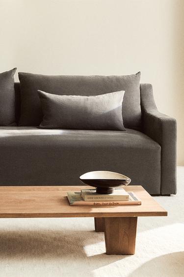 WASHED LINEN SOFA - Dark grey by Zara