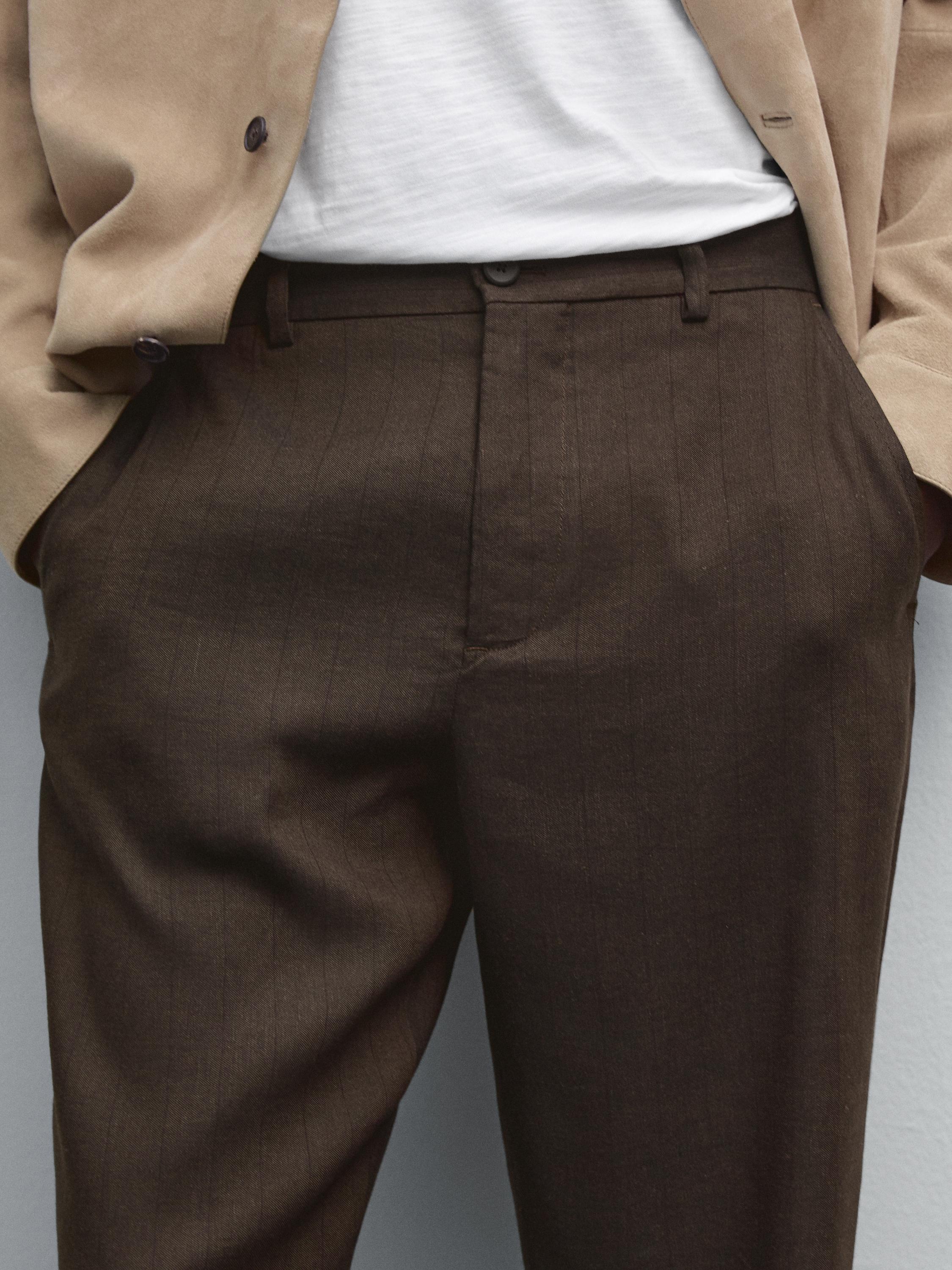 Pantalon straight rayures tennis