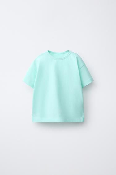 Zara JEDNOBOJNA MAJICA – akvamarin