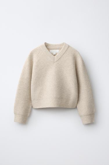 PLAIN KNIT JUMPER - Ecru by Zara