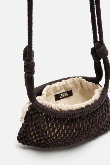 SAC BANDOULIÈRE MACRAMÉ - Marron de Zara - Image 3